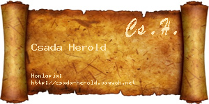 Csada Herold névjegykártya